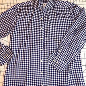 Peter Millar Blue and White Checkered Shirt